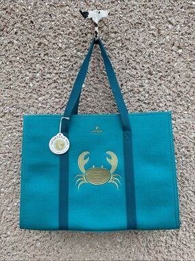 Spartina 449 Crab Embroidered Tote NWT